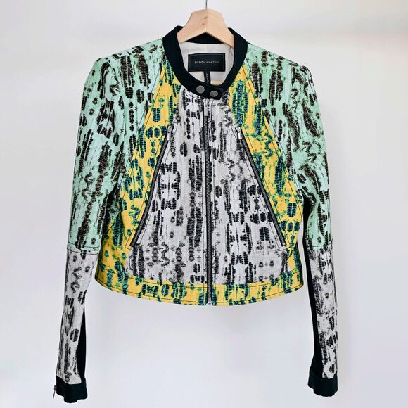 BCBGMaxAzria Multi-Color Bomber Jacket Small - Picture 1 of 8